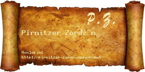 Pirnitzer Zorán névjegykártya
